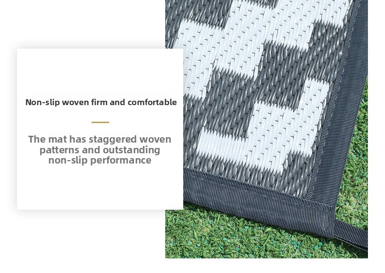 Waterproof Foldable Reversible Patio Area Rug for Outdoor RV UV Resistant Eco-Friendly Portable Plastic Mat for Picnic Deck